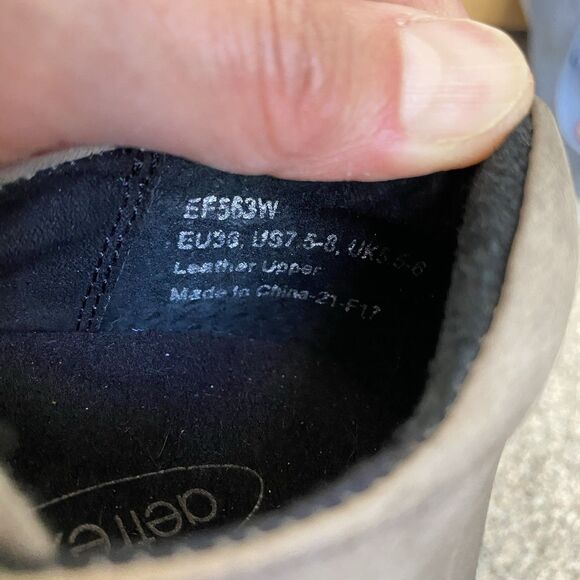 Aetrex Shoes Women 7.5 Gray Leather Flat Lace Up Retro Prairie Cottage Sienna - Picture 8 of 8